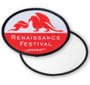 Oval 3 x 2" Sublimatable Sublimation Patch with Adhesive & Black Border 3.5 x 2.5"