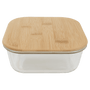 GSC2203 - 37 oz. Square Glass Container with Laserable Bamboo Lid