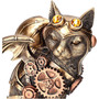 Steampunk Cat 14349 Flying Kitty Sitting Mechanical Gears Wings 8.9" H Figurine Resin