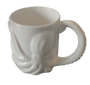 White Octopus D7814 Tentacle Handle Sculpted Coffee Mug Tea Cup Ceramic