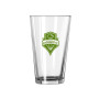 Seattle Sounders FC MLS Gameday Set of 2 Green Logo Clear Beer Pint Glass Cup 16 oz