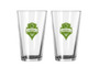 Seattle Sounders FC MLS Gameday Set of 2 Green Logo Clear Beer Pint Glass Cup 16 oz