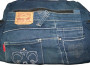 Dolphin Sea Shell 4492 Upcycled Denim Jean Bag Purse 12 x 11" Blue