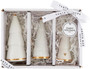 White & Gold Ceramic Trees Set of 3 Tabletop Decoration 3.85" by Santa Barbara Studio