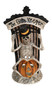 Gate Keeper 16458 Top Hat Skeleton on Pumpkin Tealight Candle Holder Blue Sky Ceramic 10" H