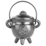 Manifest Prosperity Money 6942 Malachite 4" L Cast Iron Cauldron Candle with Lid
