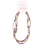 GOLD METAL AND BEAD NECKLACES - AMETHYST/ROSE QUAR