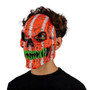 Neon Skull Fangs 25642 Orange Strap Mask Costume Cosplay Latex Adult One Size