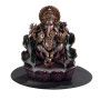 Ganesha on Lotus 13428 Backflow Incense Burner Cold Cast Bronze Resin
