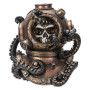 Diver Kraken Skull 14335 Backflow Incense Burner 6" H Cold Cast Bronze Resin