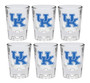 University of Kentucky Wildcats 110102 Fluted Double Shot Glass 3 oz Set of 6