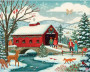 Covered Bridge 90657 Christmas 210 Piece Personal Mini Jigsaw Puzzle 9 x 11" Dowdle Boardwalk