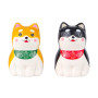 Shiba Inu Salt and Pepper Shaker Set 3" H Creamic