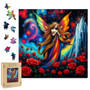 Fairy 3509 Dawn in Her Garden Shaped 200 Pieces Wooden Jigsaw Puzzle  11.2 x 11.2"