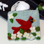 Cardinal Dogwood 221223 Bird Wild Woolies Felted Sheep Wool 5 x 4" Coin Purse