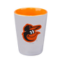 Baltimore Orioles MLB Inner Color 2 oz Ceramic Shot Glass Set of 6 White Orange