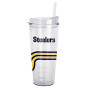 Pittsburgh Steelers NFL 22oz Waves Double Wall Clear Acrylic Tumbler USA