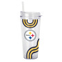 Pittsburgh Steelers NFL 22oz Waves Double Wall Clear Acrylic Tumbler USA