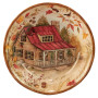 Rustic Log Cabin 37205 Ceramic Serving Pasta Bowl 13" D Susan Winget Pine Forest