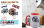 Cincinnati Bengals NFL Football Helmet Graffiti Drip Coffee Tea Cup Mug Ceramic 15 oz