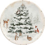 Winter's Frost 31830 Woodland Forest Rabbit Deer Fox Owl Ceramic Round Dinner Plate 11" D Susan Winget