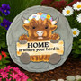 Highland Cow 13416 Home is Where your Herd is Stepping Stone Wall Plaque 9.6" D Resin Spoontiques