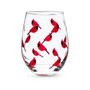 Red Cardinal 15 oz Stemless Wine Glass Clear by Abbott