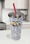 Peanuts Gang 18305 Comic Strip Stainless Steel Travel Tumbler Cup w/ Straw 24 oz Spoontiques