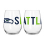 Seattle Seahawks NFL 16 oz Overtime Curved Beverage Stemless Wine Glass
