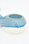 White Blue Whale D7309 Ceramic Tealight Holder 5.5" L