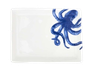 Octopus D8565 Rectangle Serving Plate Tray Ceramic 6.3 x 5.1" Blue White