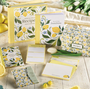 Sunshine Lemon Recipe Card Holder Box w/ Cards Dividers 6.6 L x 4.8" H