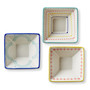 Geometric Design Dip Condiment Bowl Stoneware 16 oz 5 X 3.9"