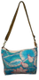 Oriental Flowers 601506 Water Lily Pond Canvas Leather Zipper Crossbody Sling Bag 10" L by Cott n Curls