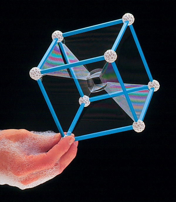 A cubic bubble forms a tesseract (Hypercube)