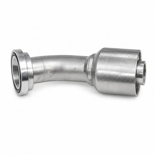 1/2" Hose X 1/2" Code 61 Flange, BW2308-08PA45 45° Degree Hydraulic Crimp Fitting, W-Series
