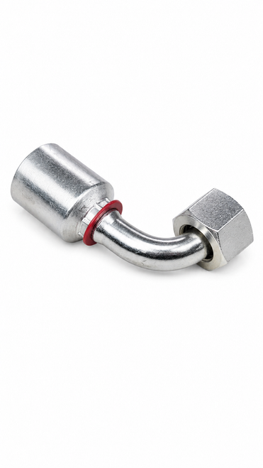 1/2" Hose X 22 DHF90, Metric Heavy 90 Degree, 22 x 1.5 Female (24 Cone With O-Ring) DKO- S, BW2308-22DHF90 Hydraulic Crimp Fitting, W-Series