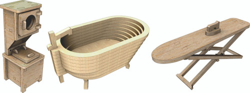 Little Princess Washer and Dryer, Ironing Board and Claw Foot tub