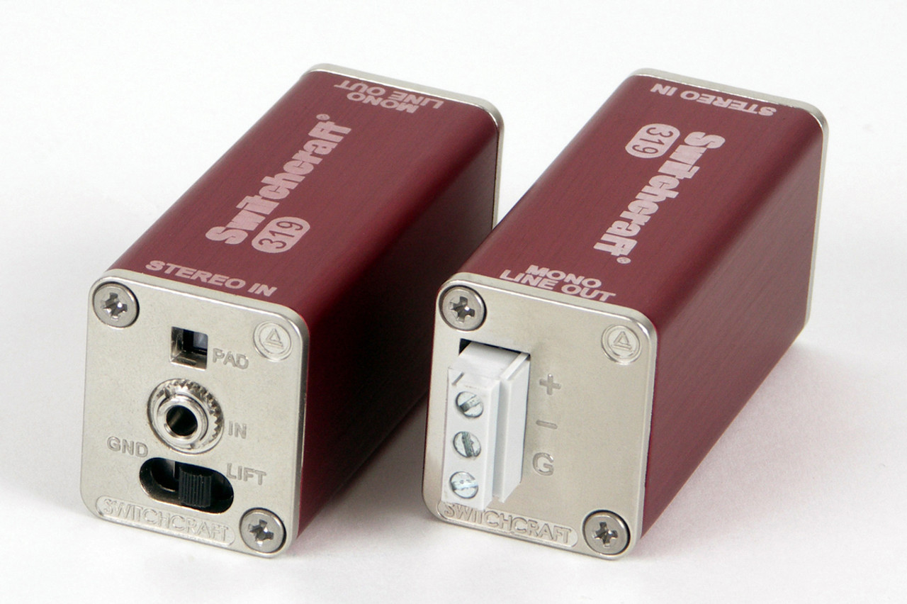 Switchcraft Audiostix 319 1 8 U Stereo Jack To Mono 3 Contact Terminal Block With Pad Switch And Ground Lift Permanent Install