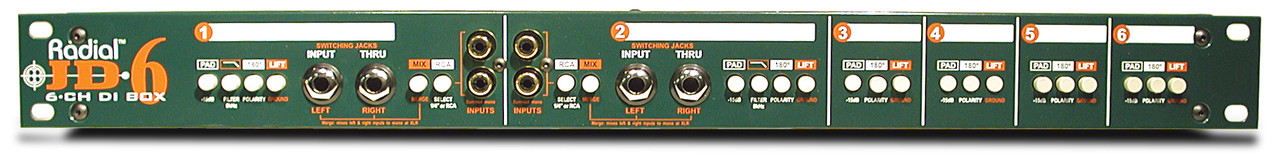Radial Engineering JD6 Six-Channel Passive Rackmount Direct Box