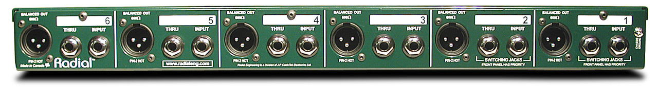 Radial Engineering JD6 Six-Channel Passive Rackmount Direct Box