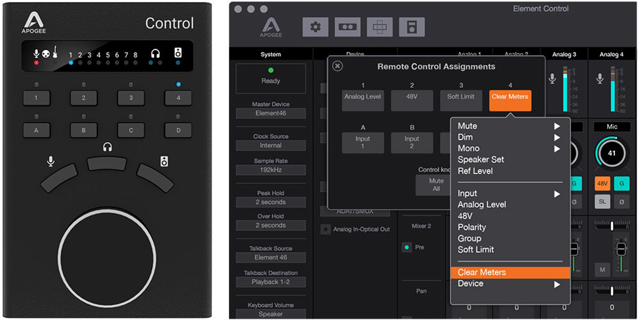 Apogee Control Hardware Remote for Element Series and Symphony I/O