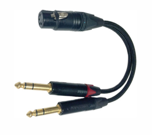 Mytek Digital 4pin XLR to 2 1/4 inch jacks balanced headphone adapter
