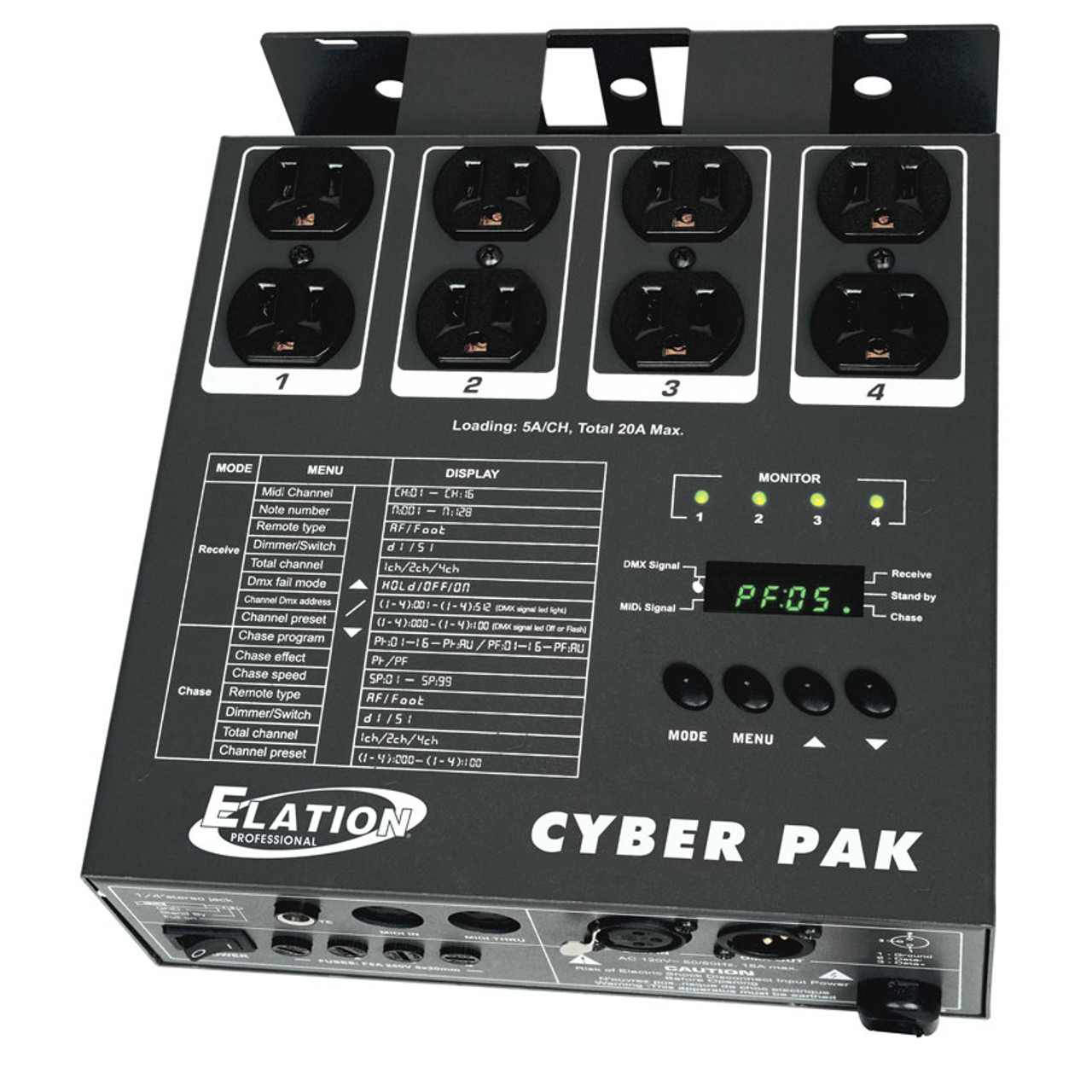 Elation CYBER PAK 4 Channel Dimmer/MIDI Pack