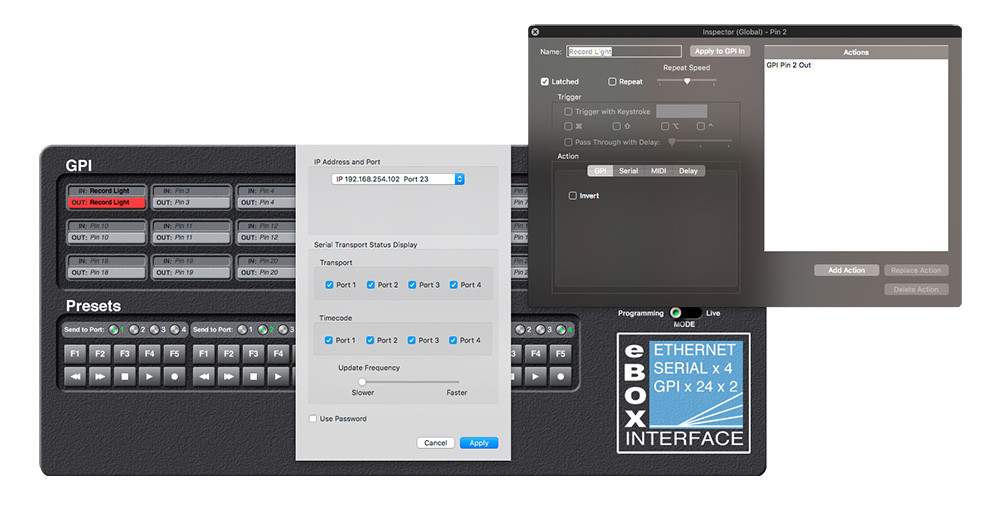 JLCooper eBOX Quad Serial / Ethernet / GPI Interface