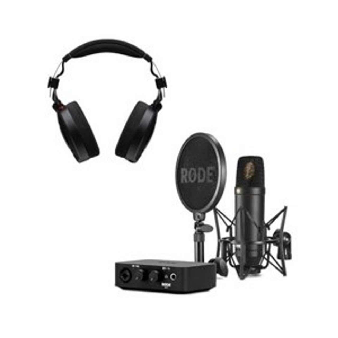 RODE NT-USB MINI Podcast Mic Bundle w/Over-Ear Headphones