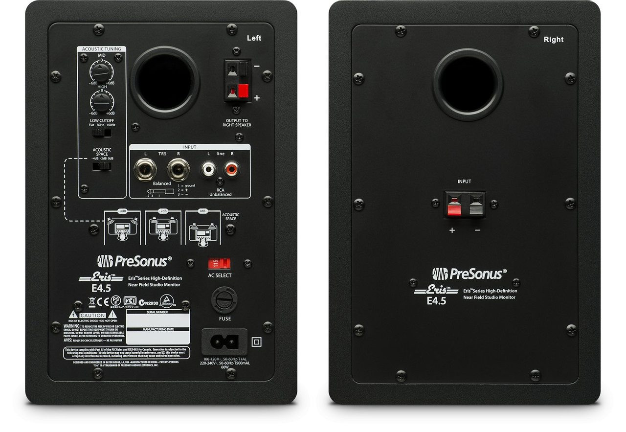  PreSonus Eris E4.5-2-Way 4.5 Near Field Studio Monitor (Pair)  : Presonus: Musical Instruments