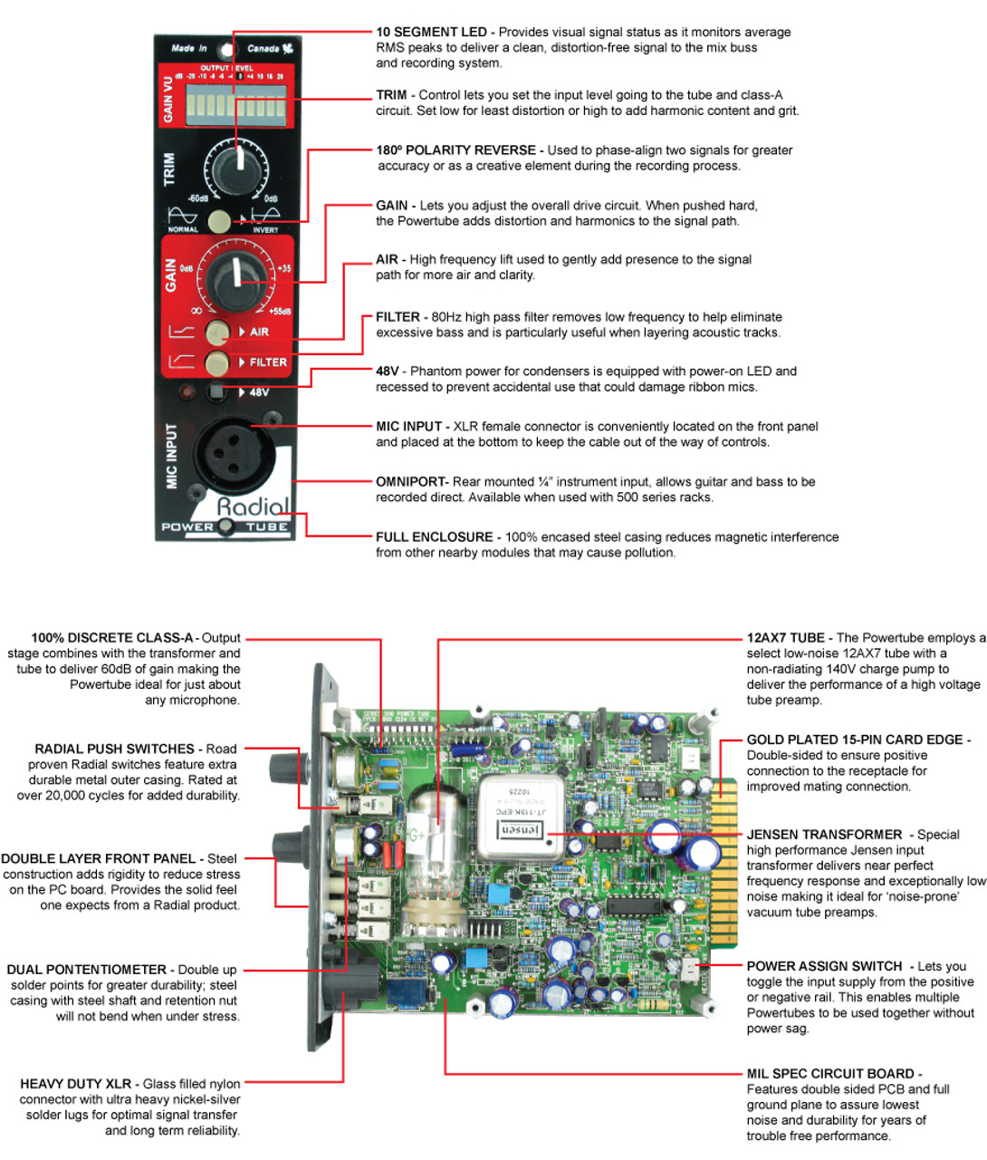 Radial Engineering PowerTube 500 Series Tube Preamplifier