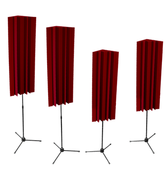 Auralex 4x 48" Stand-Mounted LENRDs, Burgundy +4 Stands Auralex 4x 48" Stand-Mounted LENRDs, Burgundy +4 Stands
