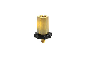 Rycote 3/8" Female to 1/4" Male Straight Thread Adaptor, machined brass Rycote 3/8" Female to 1/4" Male Straight Thread Adaptor, machined brass